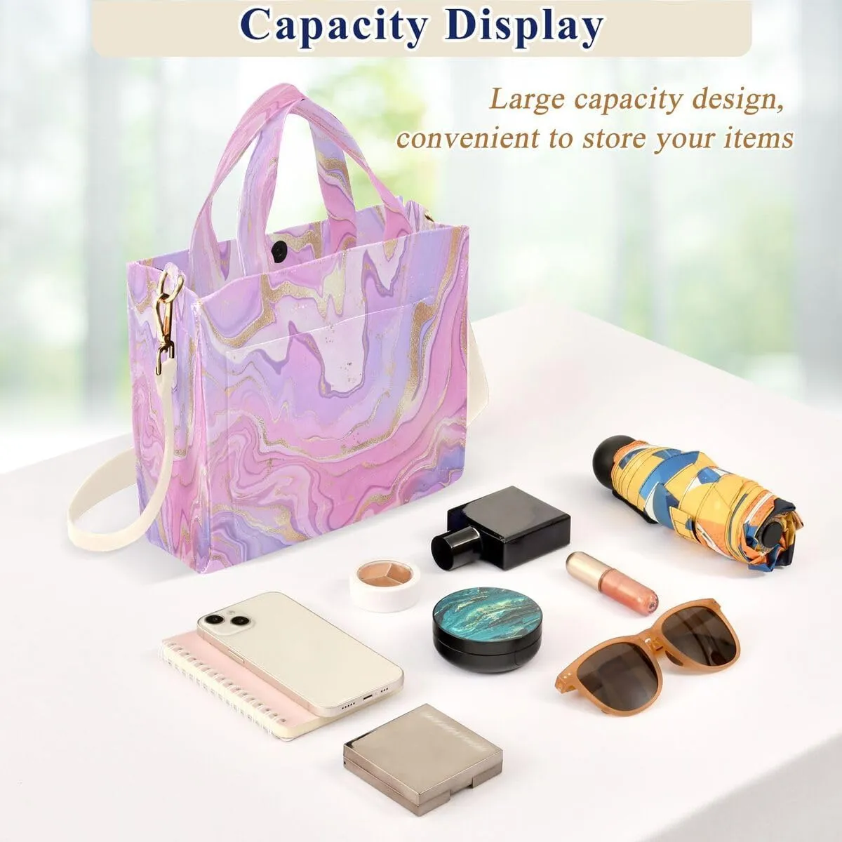 MNSRUU Corduroy Tote Bag for Women, Marble Artwork Tote Bag Crossbody Hobo Handbag Shoulder Bag for Work Travel