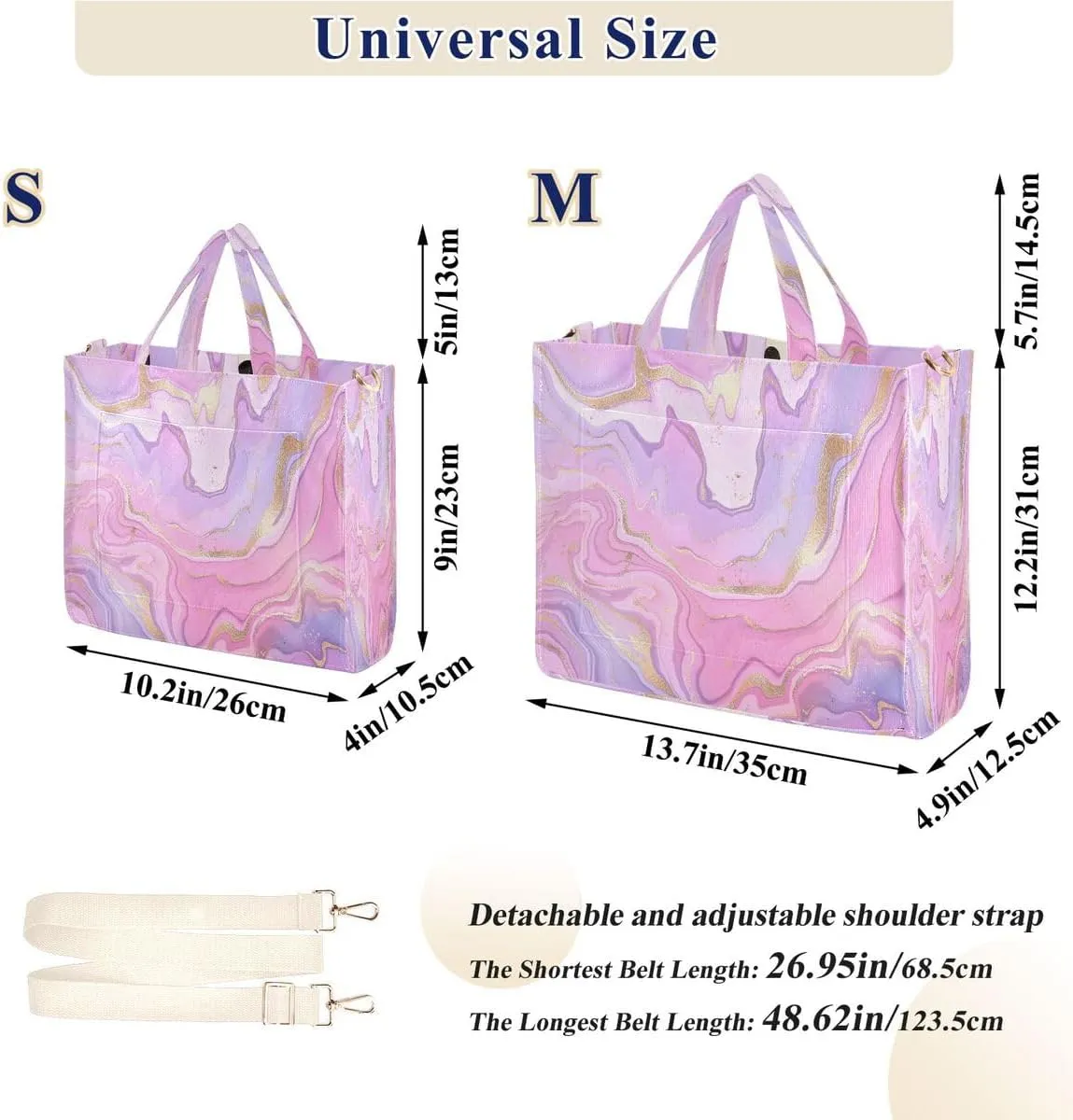 MNSRUU Corduroy Tote Bag for Women, Marble Artwork Tote Bag Crossbody Hobo Handbag Shoulder Bag for Work Travel