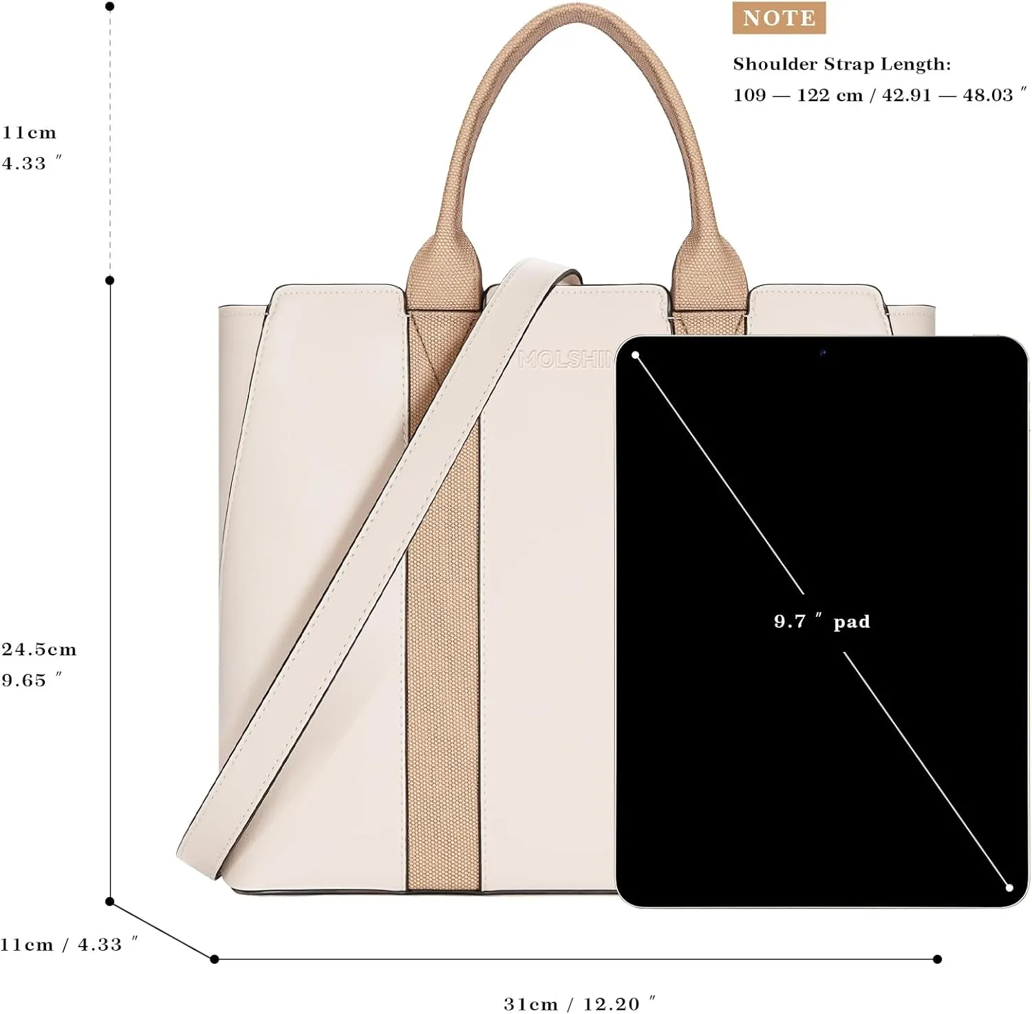 molshine Women's Colorblock Medium Tote Bag, Casual Satchel Shoulder Bag Briefcase for Lady Work Office School Travel
