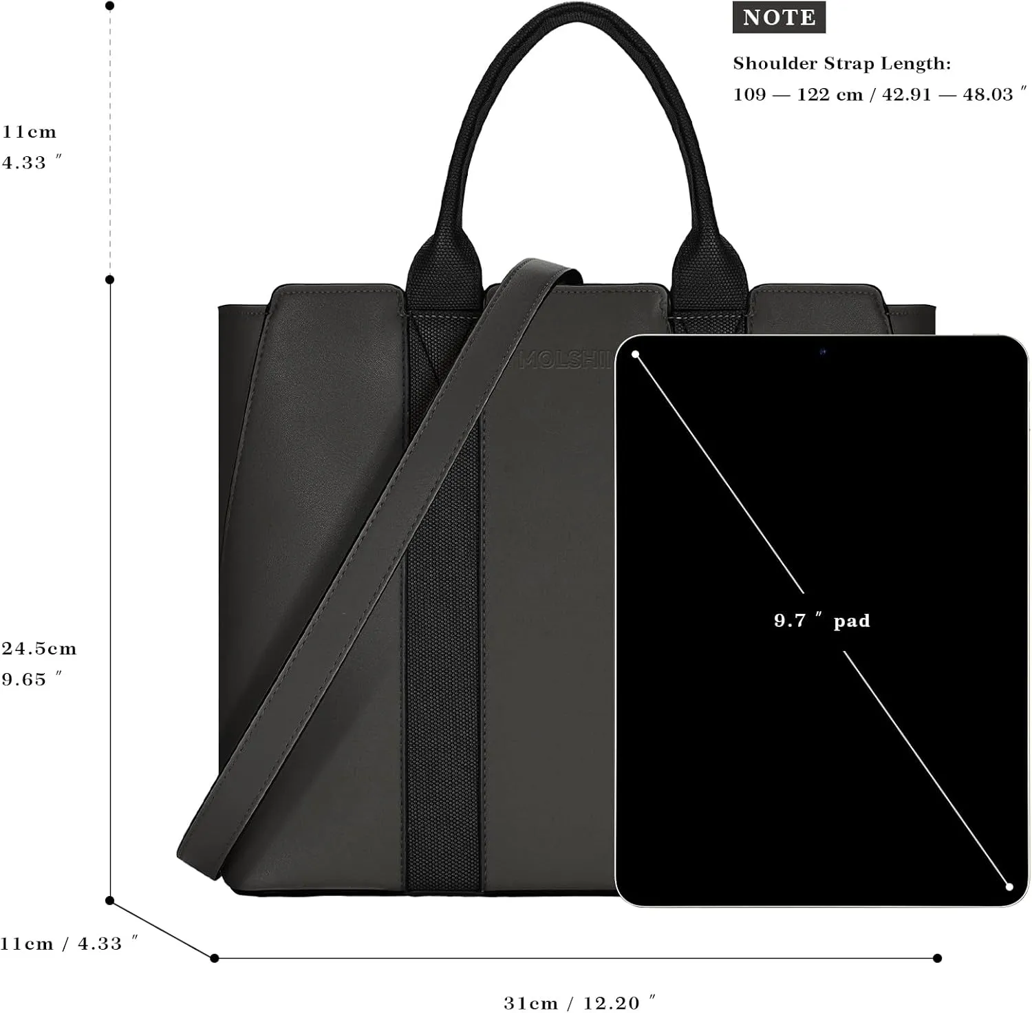 molshine Women's Colorblock Medium Tote Bag, Casual Satchel Shoulder Bag Briefcase for Lady Work Office School Travel