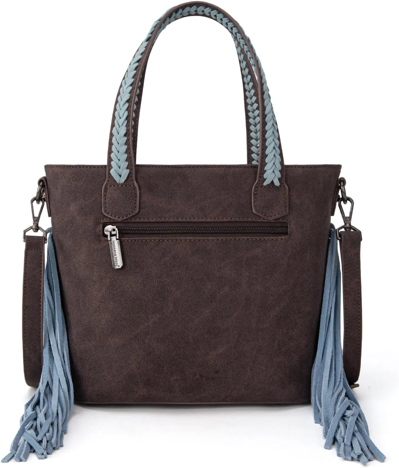 Montana West Western Tote Bag for Women Tooled Shoulder Purse with Wallet 2Pcs Set