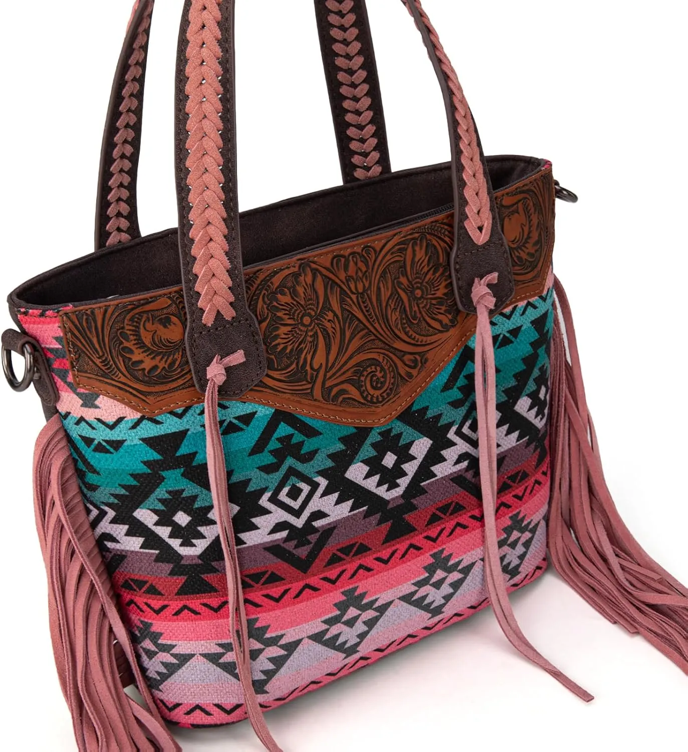 Montana West Western Tote Bag for Women Tooled Shoulder Purse with Wallet 2Pcs Set