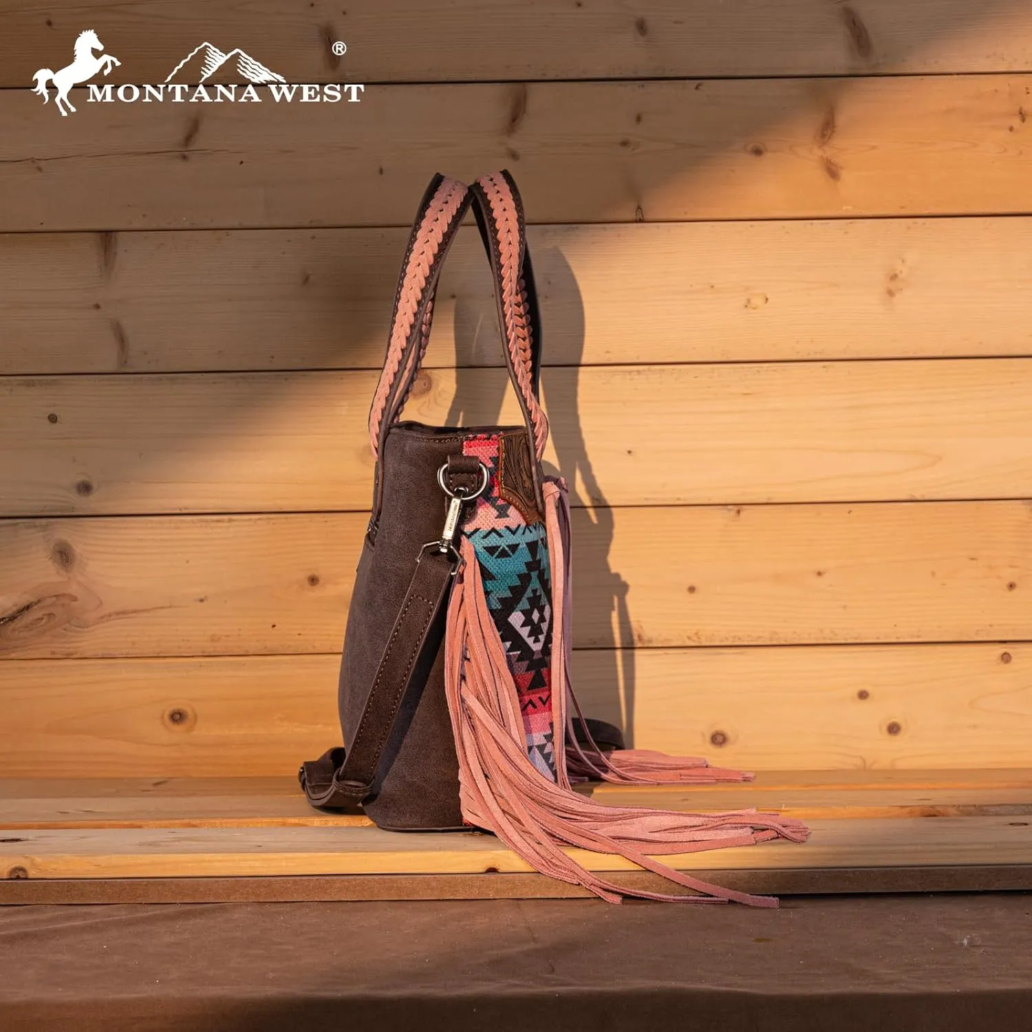Montana West Western Tote Bag for Women Tooled Shoulder Purse with Wallet 2Pcs Set