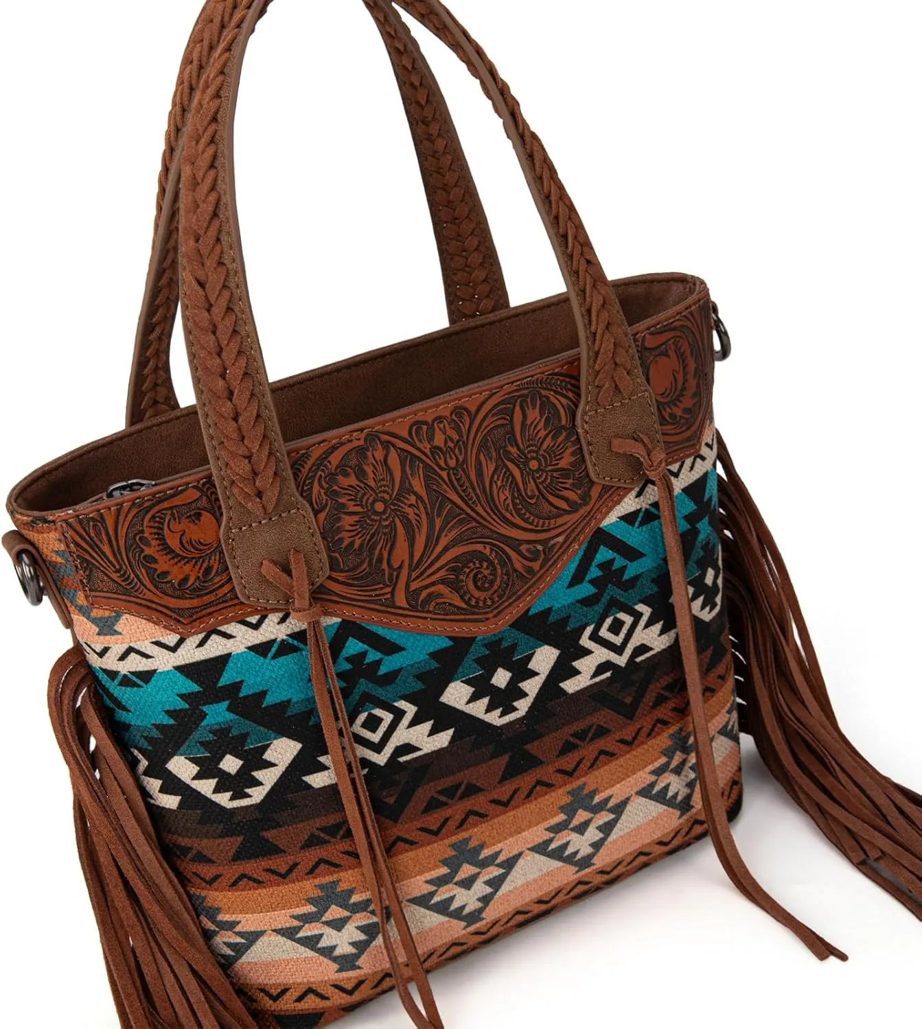 Montana West Western Tote Bag for Women Tooled Shoulder Purse with Wallet 2Pcs Set