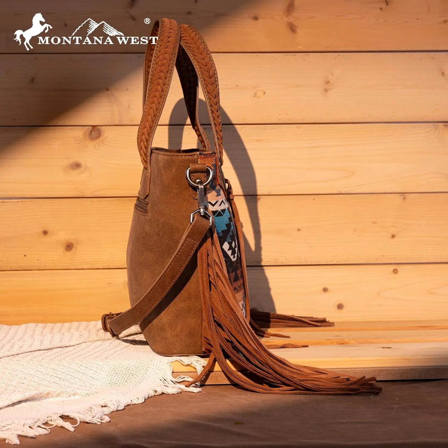 Montana West Western Tote Bag for Women Tooled Shoulder Purse with Wallet 2Pcs Set