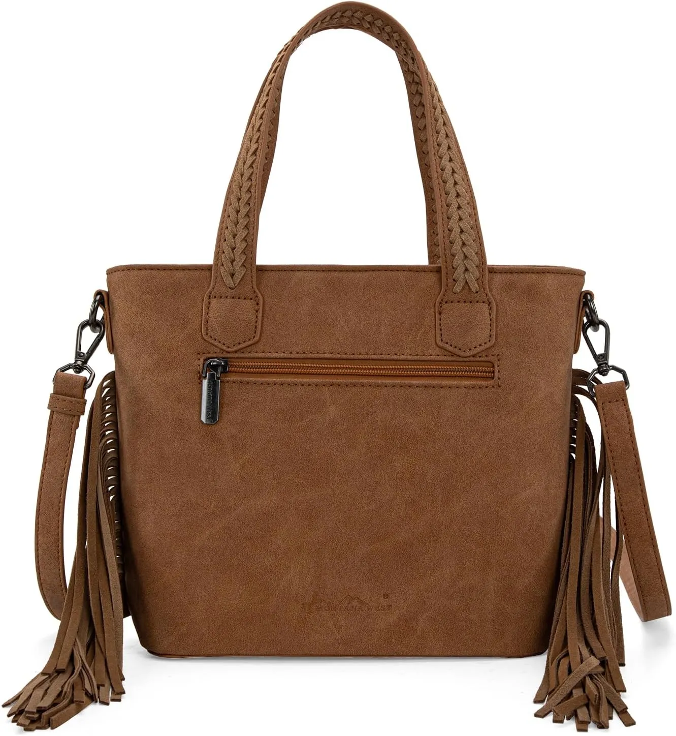 Montana West Western Tote Bag for Women Tooled Shoulder Purse with Wallet 2Pcs Set