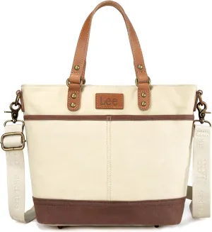 Montana West x Lee Waxed Canvas Tote Bag for Women Work Small Vintage Shoulder Bag and Handbag with Leather Handle