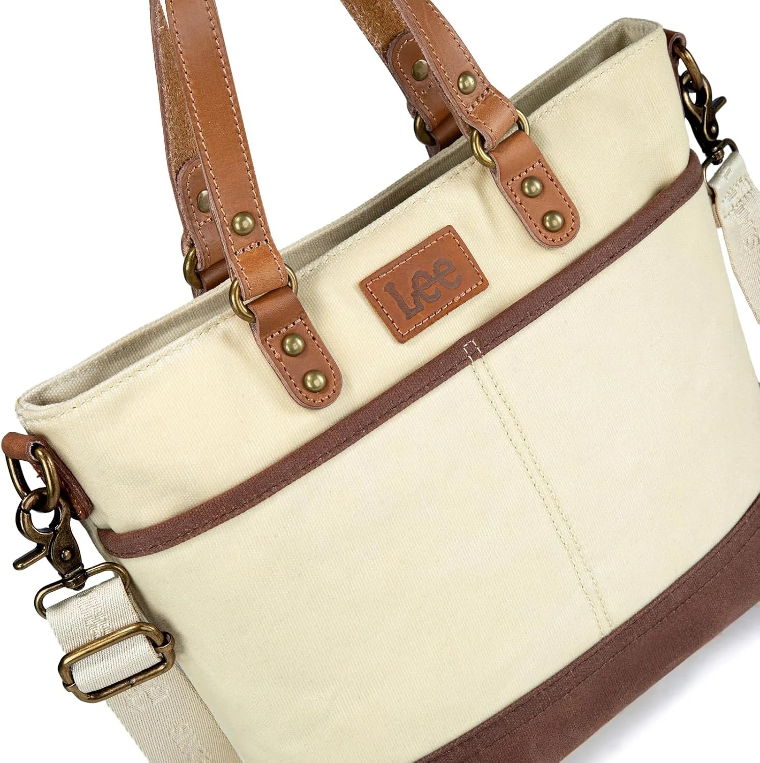 Montana West x Lee Waxed Canvas Tote Bag for Women Work Small Vintage Shoulder Bag and Handbag with Leather Handle
