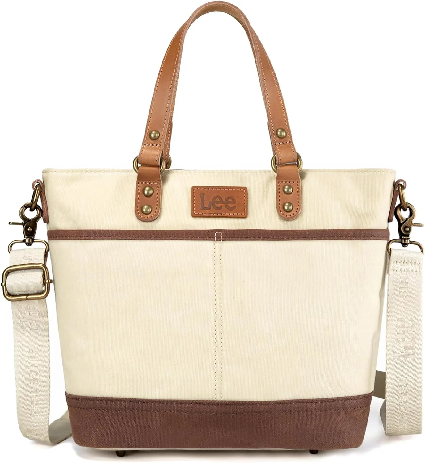 Montana West x Lee Waxed Canvas Tote Bag for Women Work Small Vintage Shoulder Bag and Handbag with Leather Handle