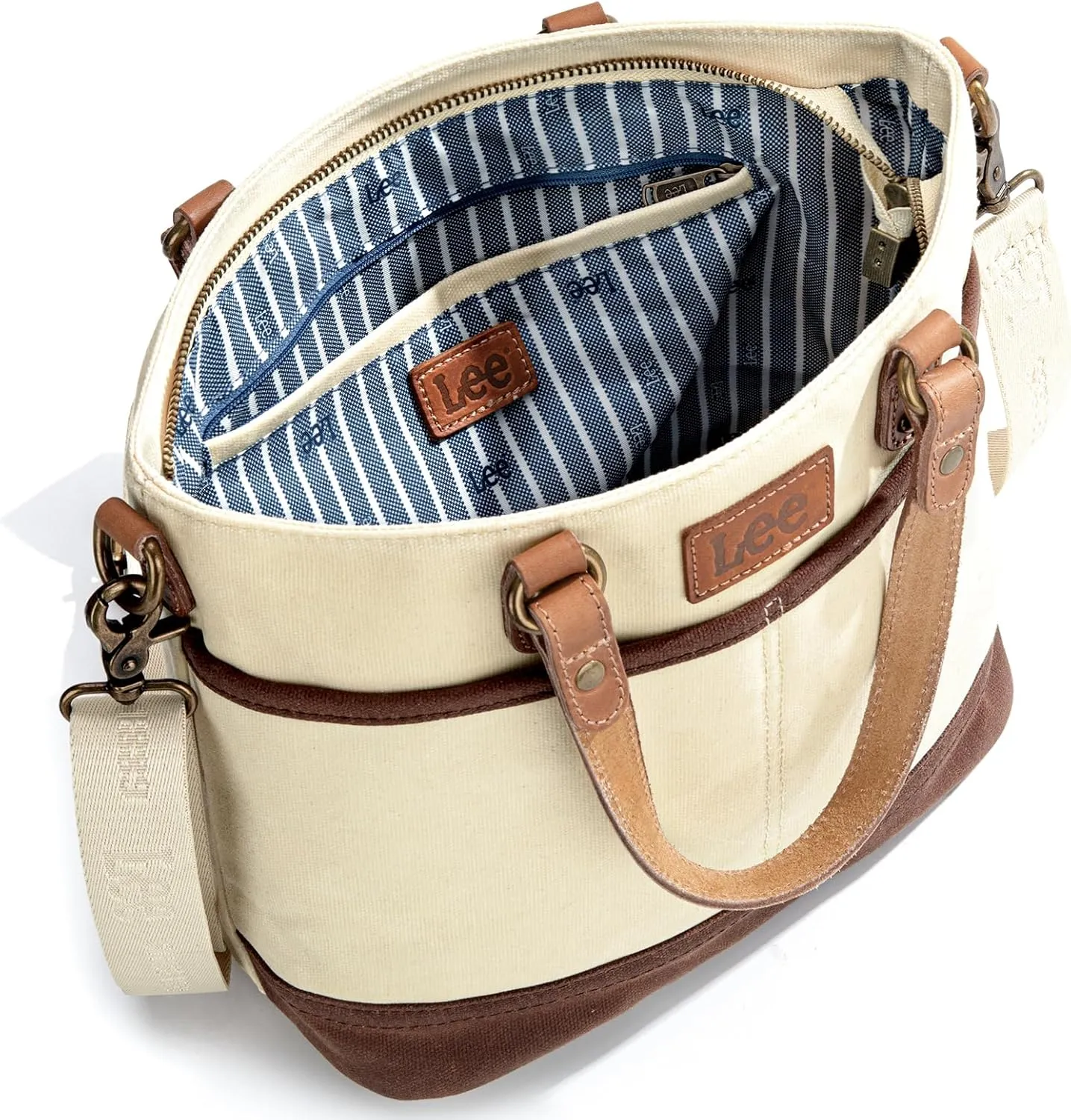 Montana West x Lee Waxed Canvas Tote Bag for Women Work Small Vintage Shoulder Bag and Handbag with Leather Handle