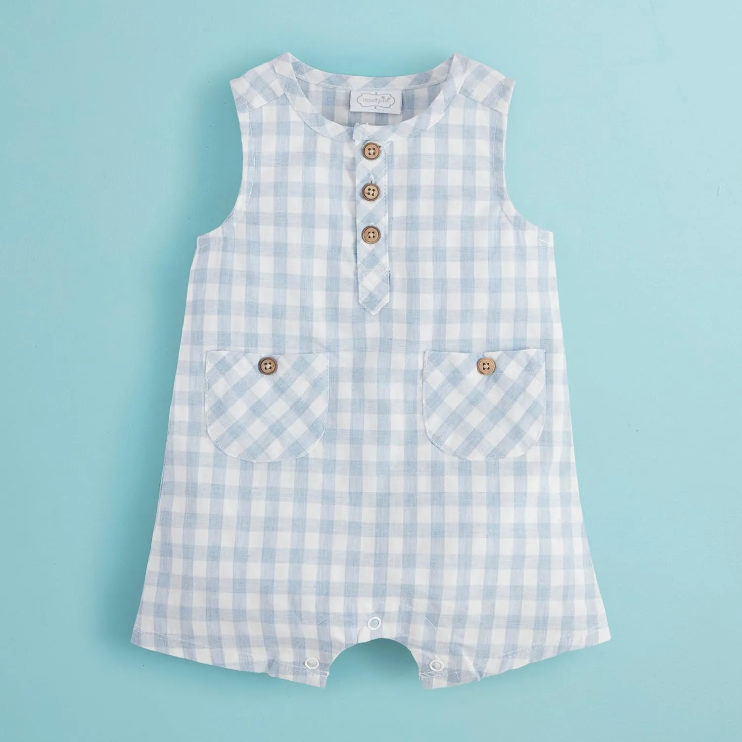 Mud Pie baby-boys Children's Gingham Shortall