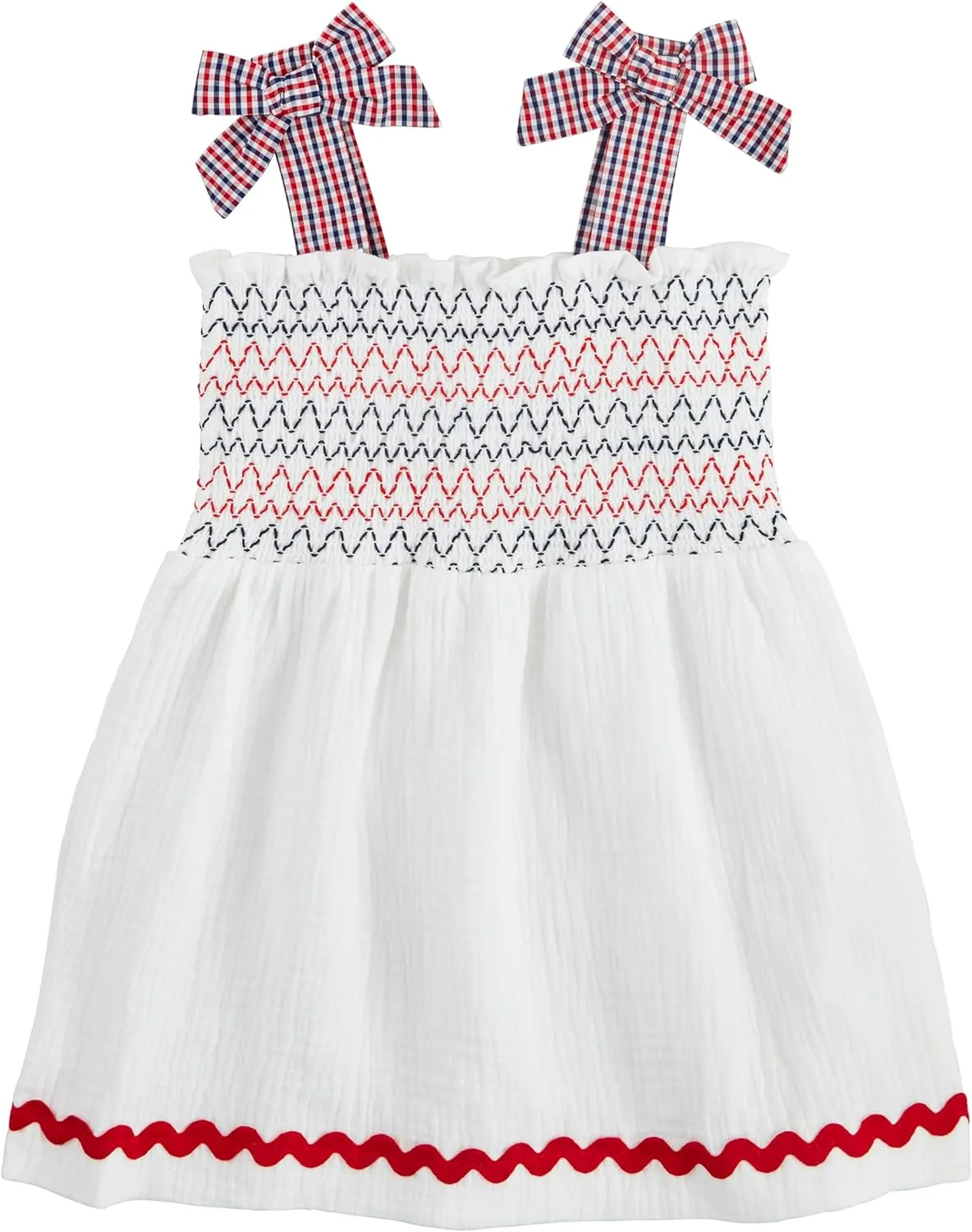 Mud Pie Baby Girls Children's White Smocked Gauze Dress
