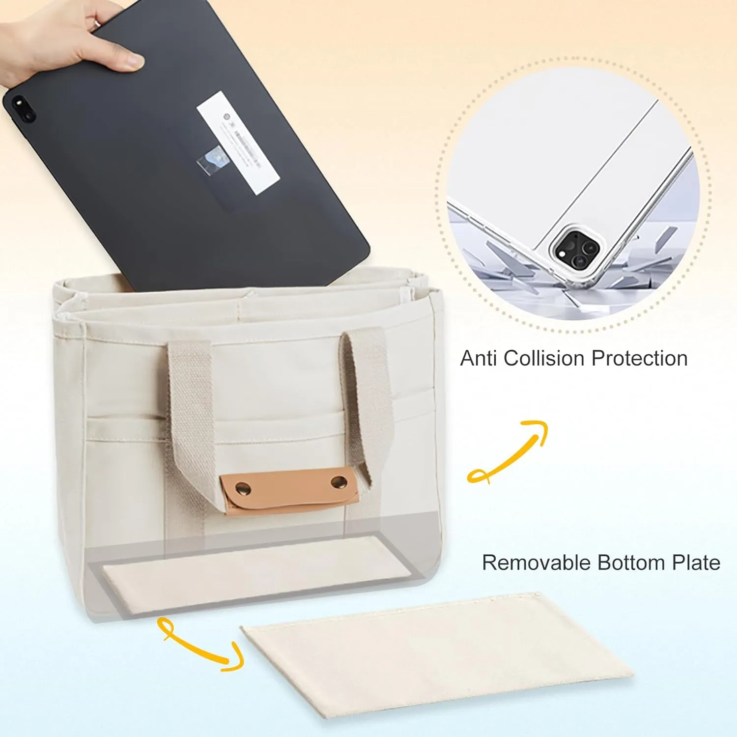 Multi Pocket Tote Bag for Women Canvas Bag with Handle Bag Large Cpacity Purse Reusable Handbag