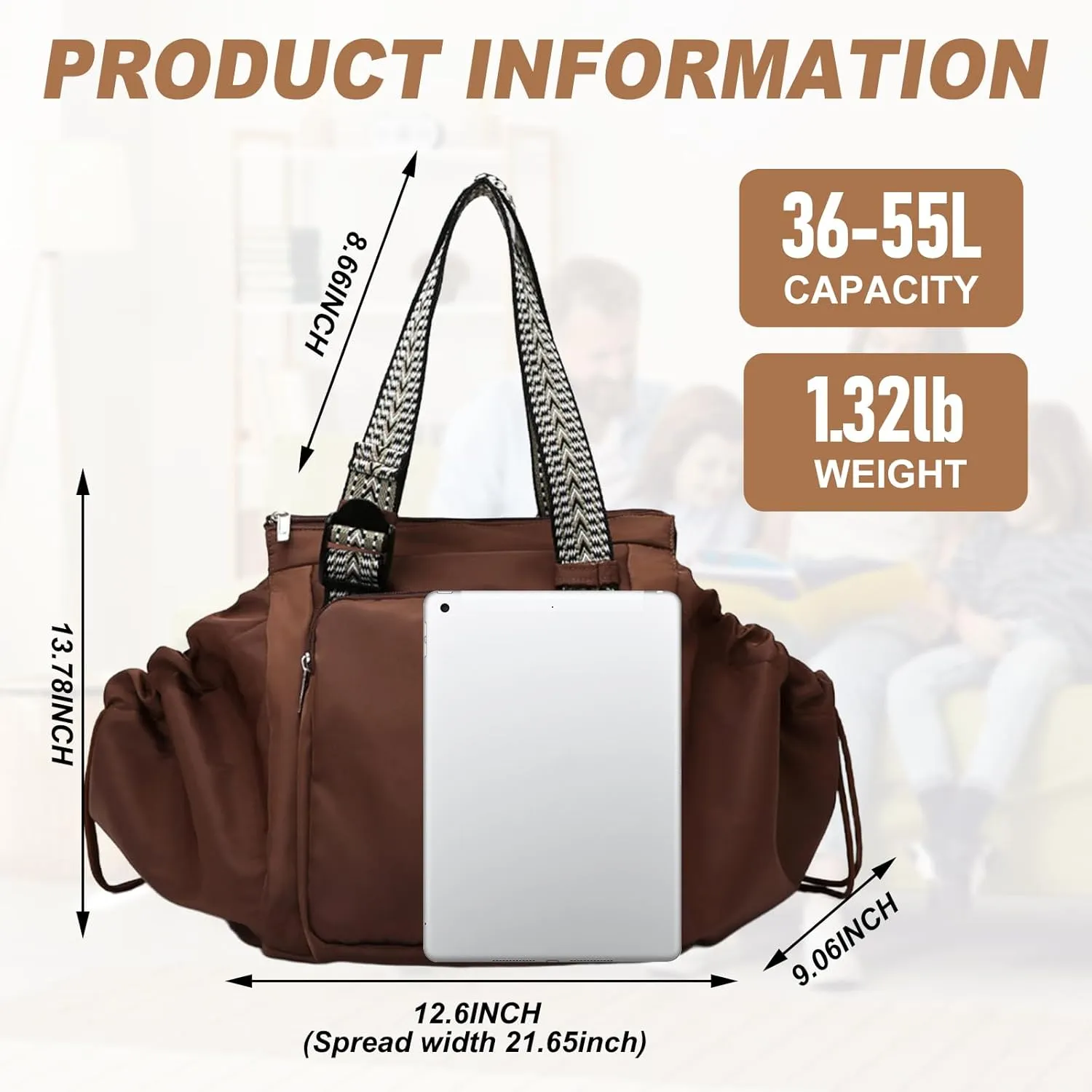 Multifunctional Travel Organizer Bag for Ladies - Doubles as a Stylish Backpack, Crossbody and Shoulder Bag, Boasts Great Storage Capacity (Dark Brown)