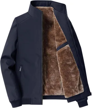 Muscularfit Mens Fall and Winter Warm Jackets Lightweight Stand Collar Windproof Puffer Jacket Casual Zip Up Padded Warm Coat