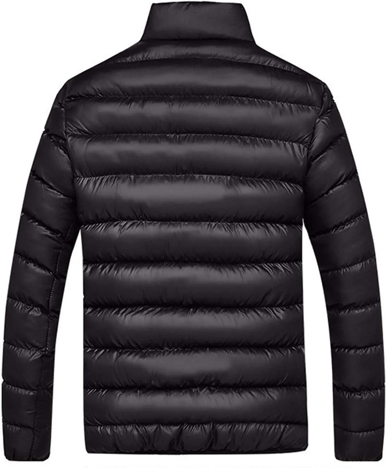 Muscularfit Men's Winter Puffer Jacket Full Zip Quilted Warm Thicken Down Coats Lightweight Windproof Stand Collar Jackets