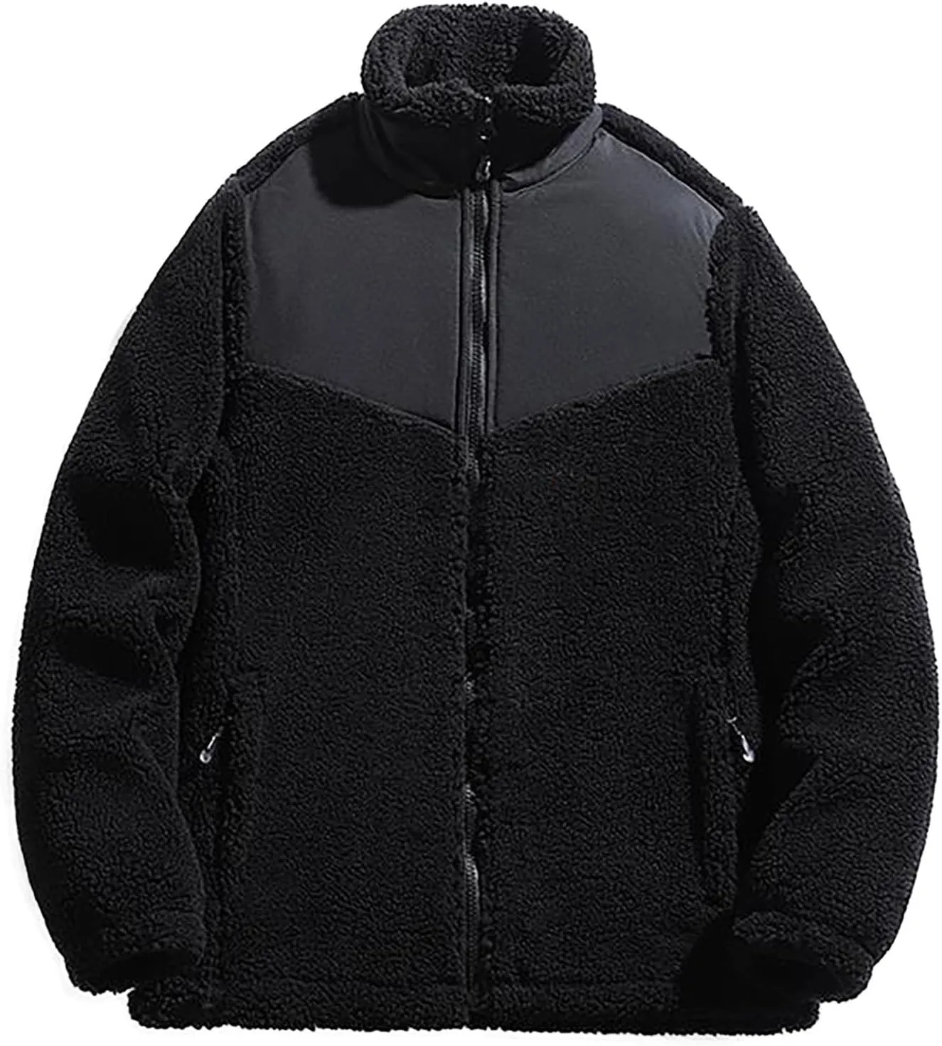 Muscularfit Men's Winter Warm Coats Heavy Warm Windproof Outerwear Full Zip Parka Jackets Stand Collar Thicken Padded Coats