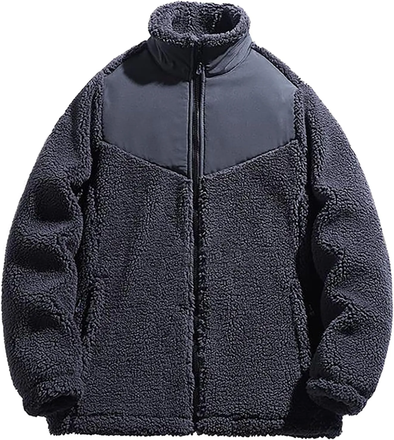 Muscularfit Men's Winter Warm Coats Heavy Warm Windproof Outerwear Full Zip Parka Jackets Stand Collar Thicken Padded Coats