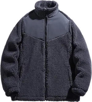 Muscularfit Men's Winter Warm Coats Heavy Warm Windproof Outerwear Full Zip Parka Jackets Stand Collar Thicken Padded Coats