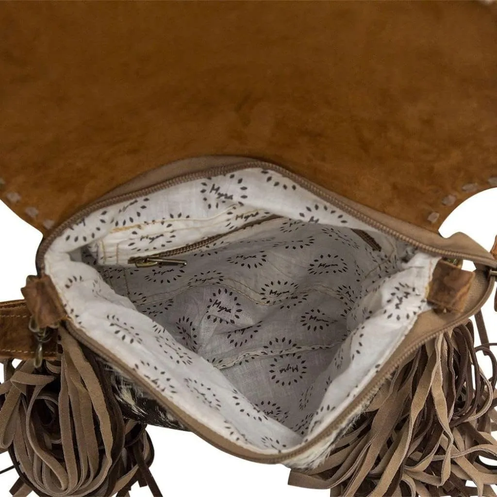 Myra Bag Brown Dapples Conceal Carry Fringe Crossbody Bag S-3963