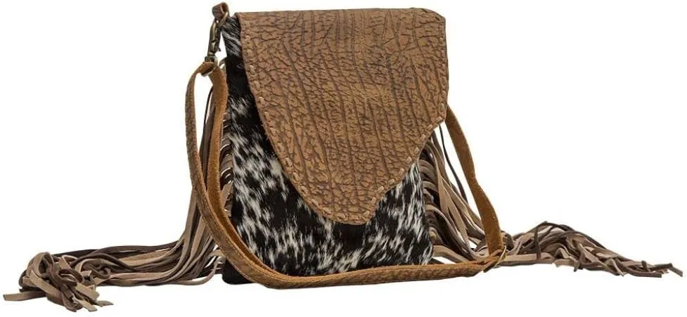 Myra Bag Brown Dapples Conceal Carry Fringe Crossbody Bag S-3963