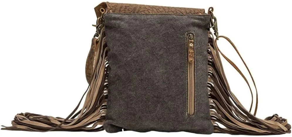 Myra Bag Brown Dapples Conceal Carry Fringe Crossbody Bag S-3963