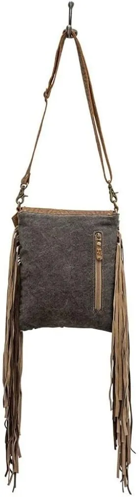 Myra Bag Brown Dapples Conceal Carry Fringe Crossbody Bag S-3963