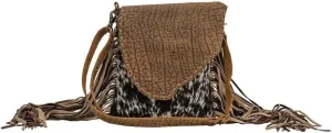 Myra Bag Brown Dapples Conceal Carry Fringe Crossbody Bag S-3963