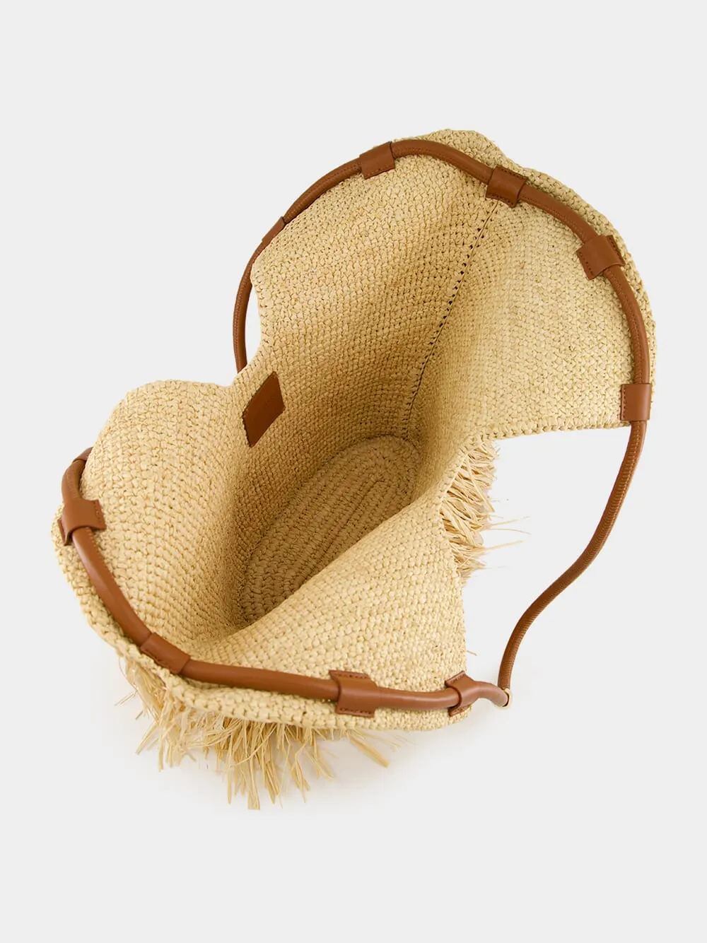 Natural Goldentime Medium Raffia Fringe Tote