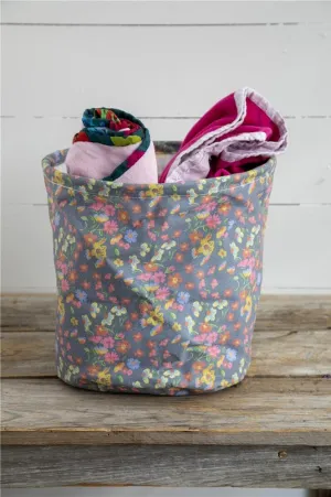 Natural Life Storage/ Waste Bin - Grey Flung Floral