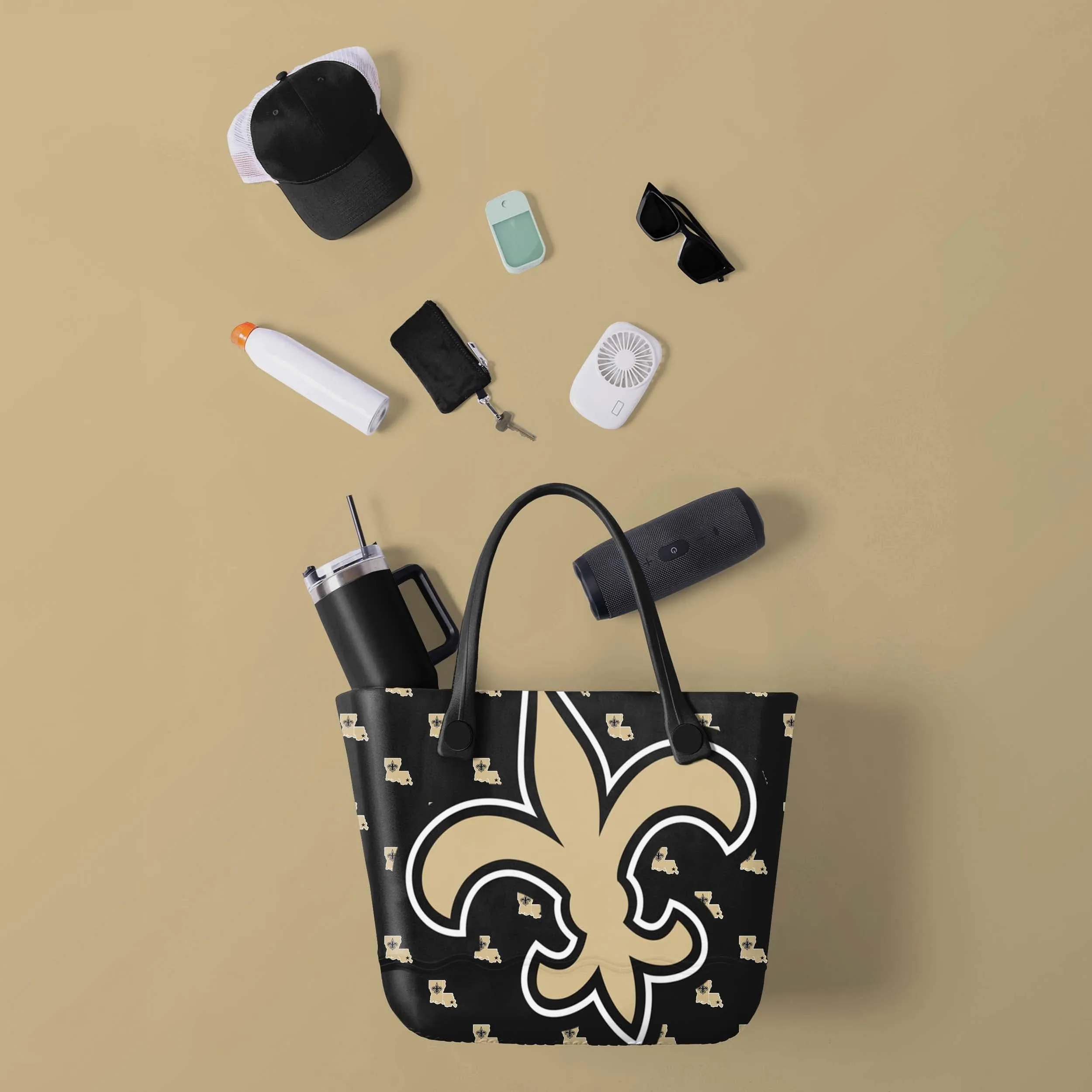 New Orleans Saints Big Logo Mini Print Tailgate Tote Bag