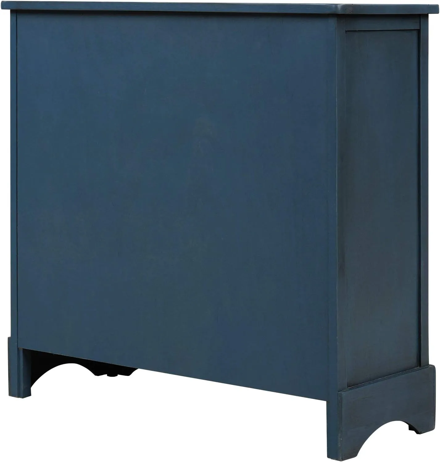 NicBex 28" Rustic Storage Cabinet with 2 Drawers and 4 Classic Rattan Basket,Wooden Kitchen Sideboard Storage Buffet Cabine for Living Room, Kitchen, Office,Hallway,Antique Navy