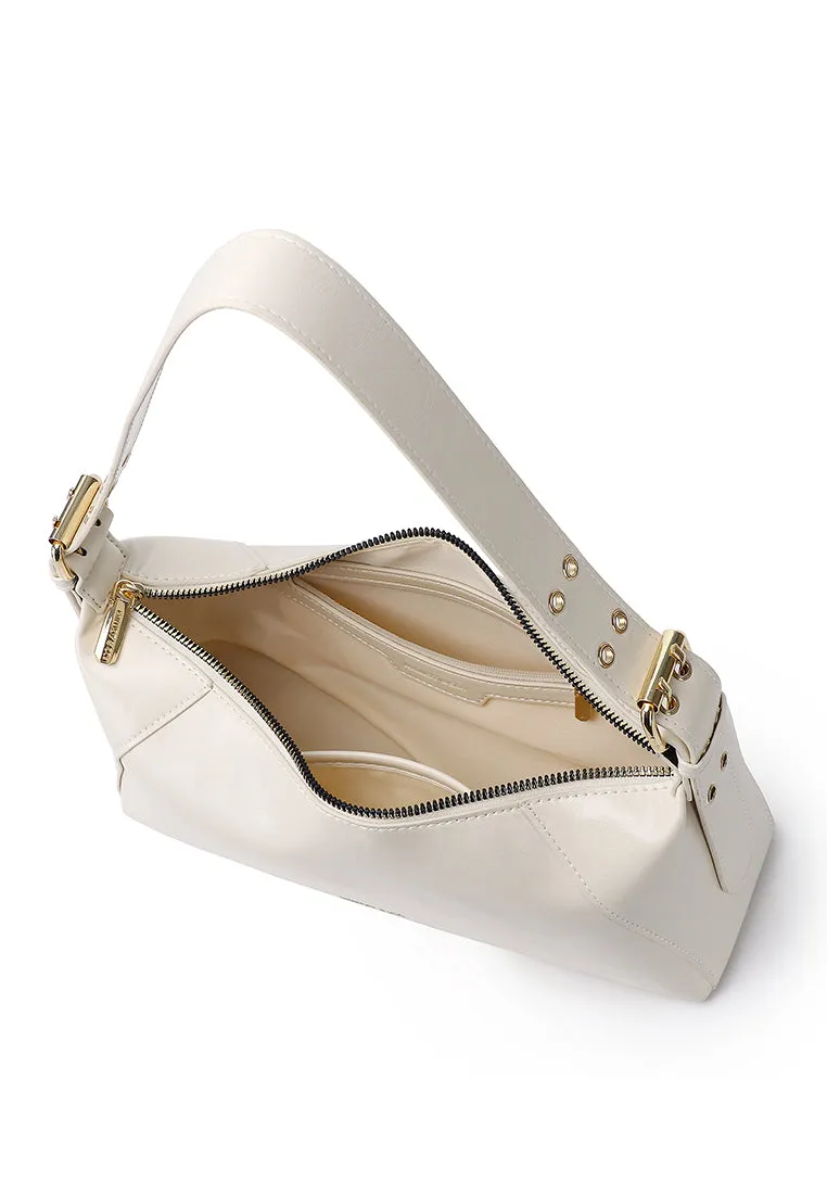 Ninny Belted Shoulder Bag (Beige)