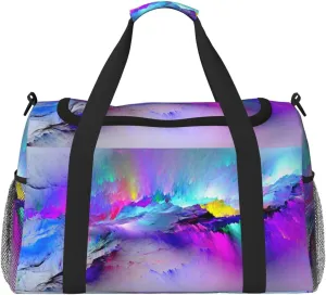 Northern Lights Painting Travel Tote Bag â€“ Large Reusable Shopping Bag, Vacation Tote, Sports Duffel Bag with Adjustable Crossbody Strap