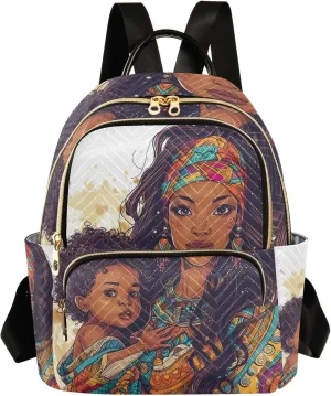 ODAWA Beautiful Woman and Son Backpack Purses Quilted Anti Theft Backpack