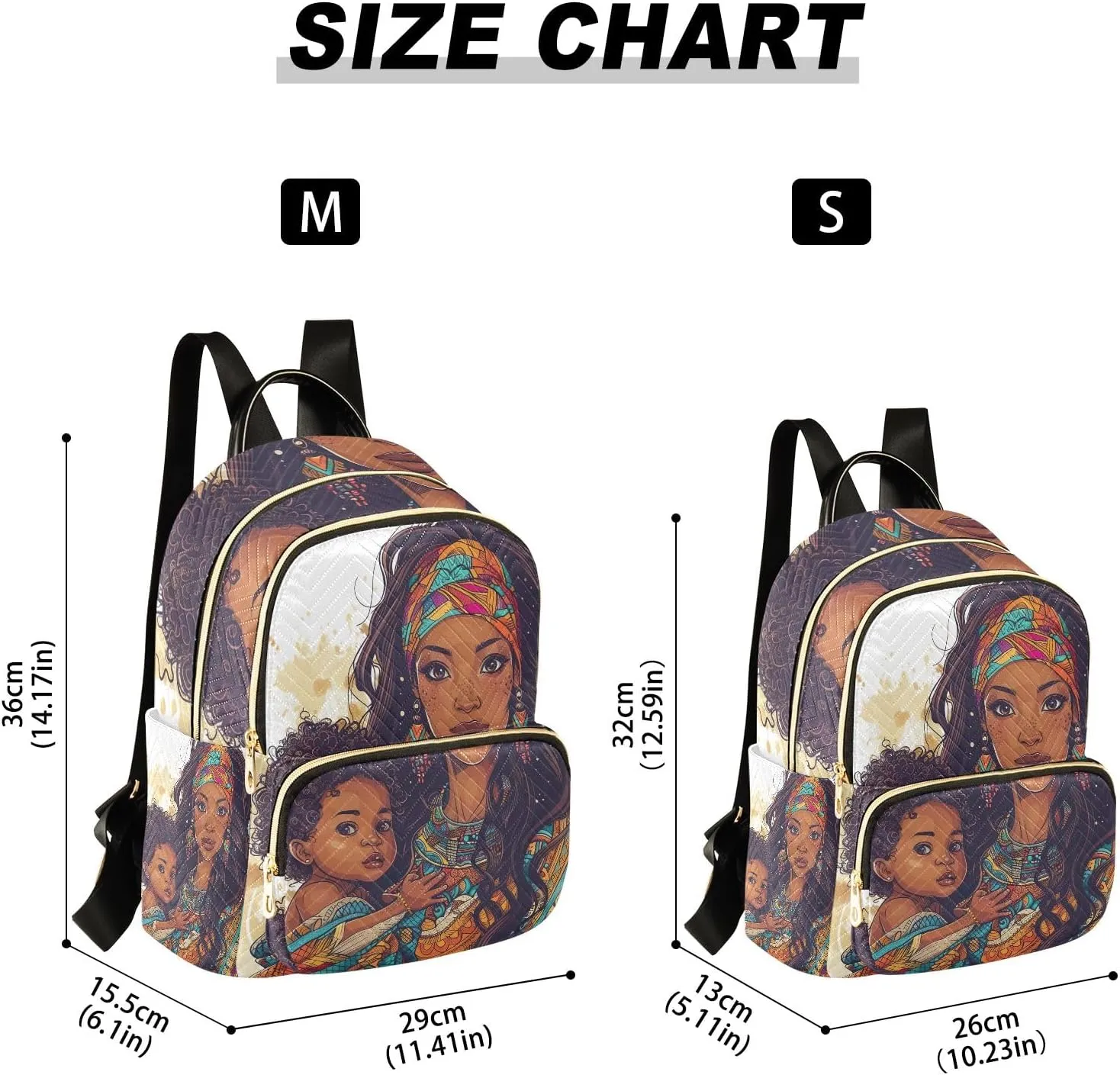 ODAWA Beautiful Woman and Son Backpack Purses Quilted Anti Theft Backpack