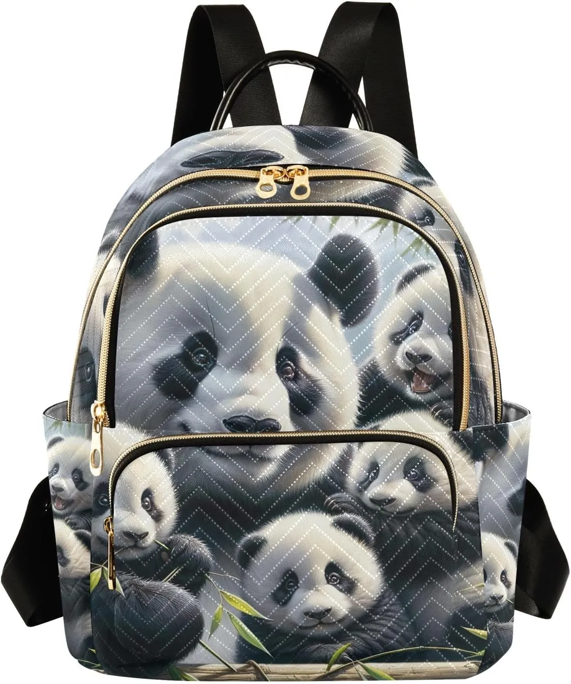 ODAWA Cute Panda Family Quilted Backpack Ladies Backpack Purses Quilted Travel Bag