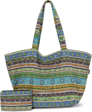 OPQRSTU Women Hippie Tote Hand Bag Large Capacity Bohemian Bag Portable Tourist Shoulder Bags