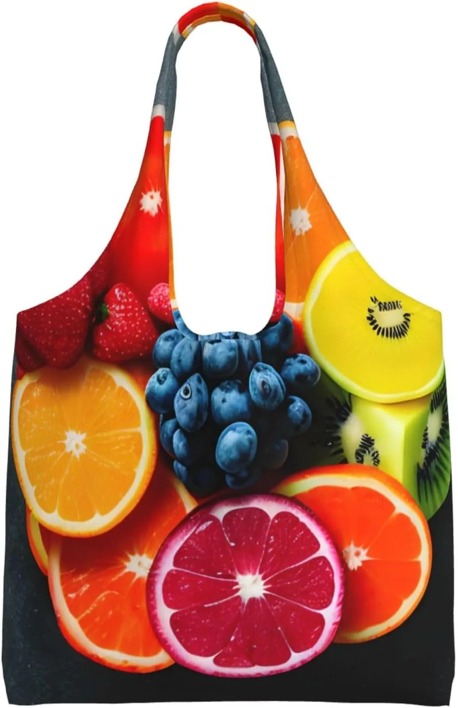 Orange Fruit Canvas Aesthetic Tote Bag for Women Beach Bag Shopping Bags Shoulder Bag Reusable Grocery Bags