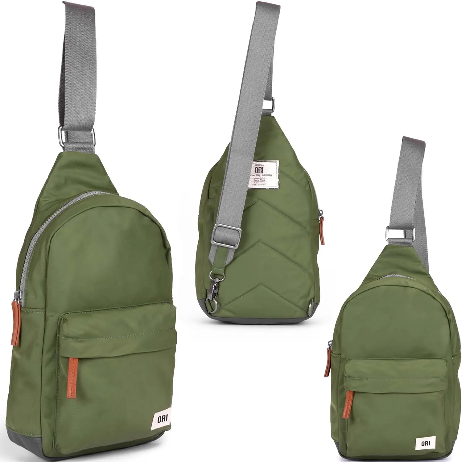 ORI LONDON Crossbody Bag - Large Nylon Travel Sling Bag for Women & Men with Chunky Zippers - The Willesden