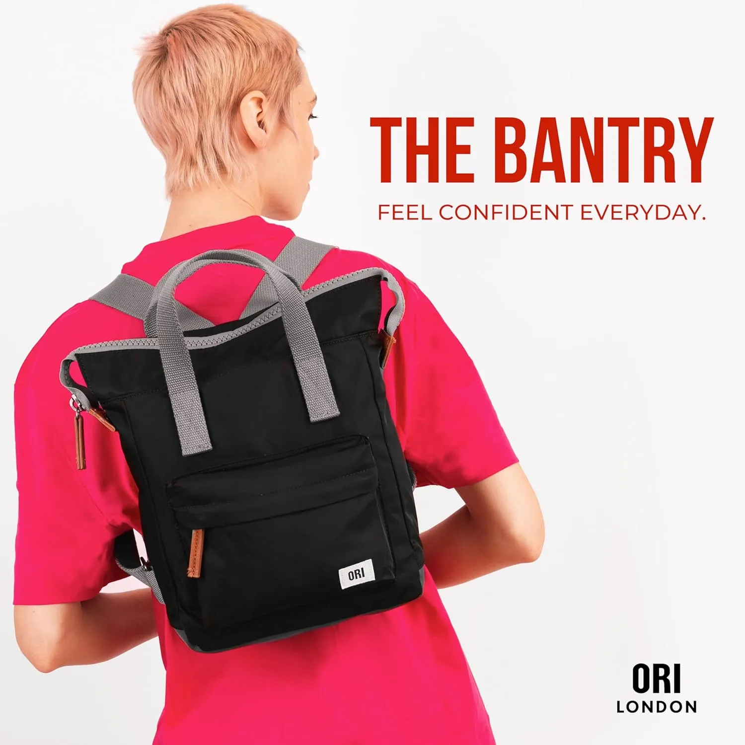 ORI LONDON Small Tote Bag Backpack - Nylon Tote Backpack for Women & Men - Wide Mouth, Chunky Zippers - The Bantry, Corn