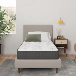 Ottomanson Twin 9" Hybrid Mattress - Rock Hard Feel - Made in USA - Individually Pocketed Coils & CertiPUR-US Foam - Fiberglass-Free - Bed in a Box