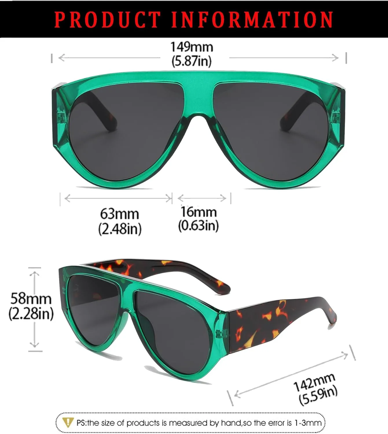 Oversized Aviator Sunglasses for Women Men Classic Big Frame Sun Glasses