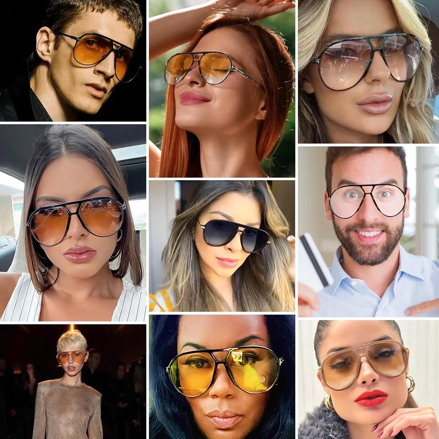 Oversized Aviator Sunglasses for Women Men Trendy 70s Large Sun Glasses UV400 Protection
