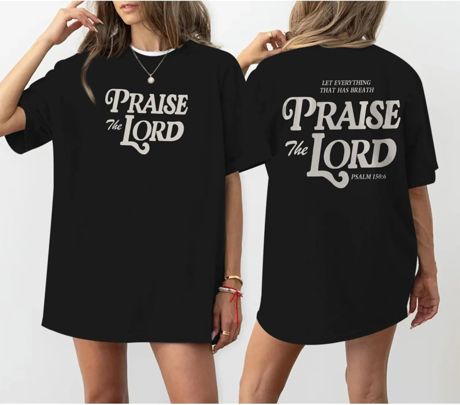 Oversized Christian Shirts for Women Praise The Lord T-Shirt Religious Bible Verse Tshirt God Jesus Shirt Graphic Tee
