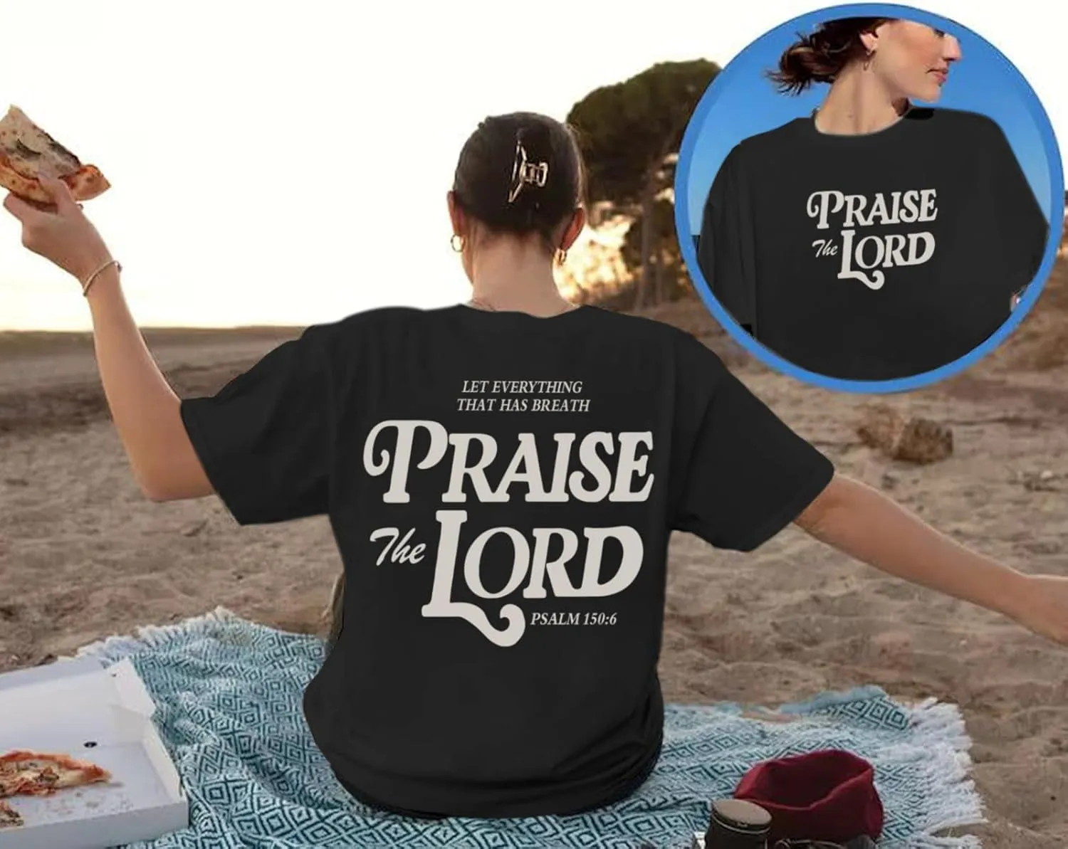 Oversized Christian Shirts for Women Praise The Lord T-Shirt Religious Bible Verse Tshirt God Jesus Shirt Graphic Tee
