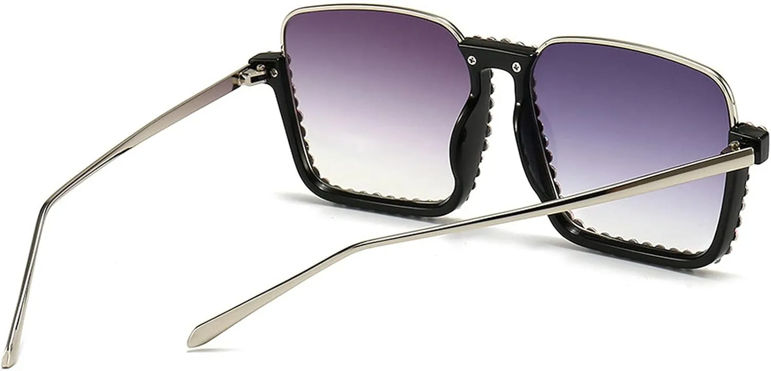 Oversized Diamond Sunglasses Women Rhinestone Square Sunglasses Vintage Men Bling Party Sunglasses Eyewear