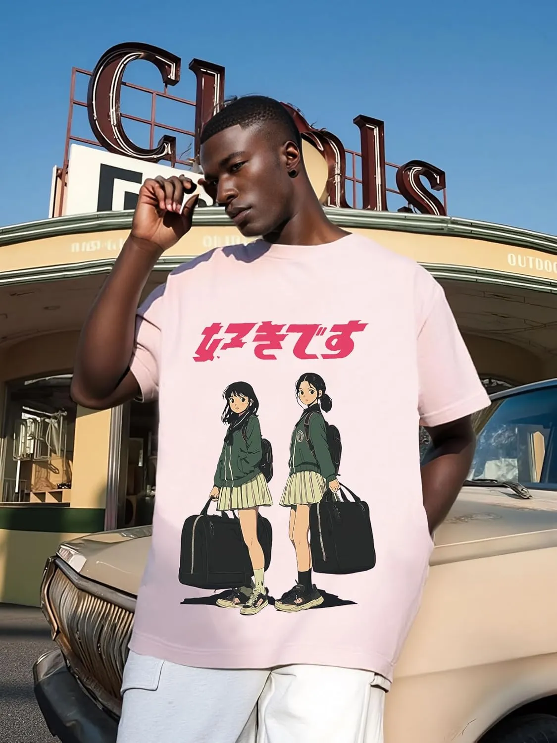 Oversized Graphic Tees Men Vintage Y2K Print Shirts Streetwear Unisex Harajuku T-Shirts