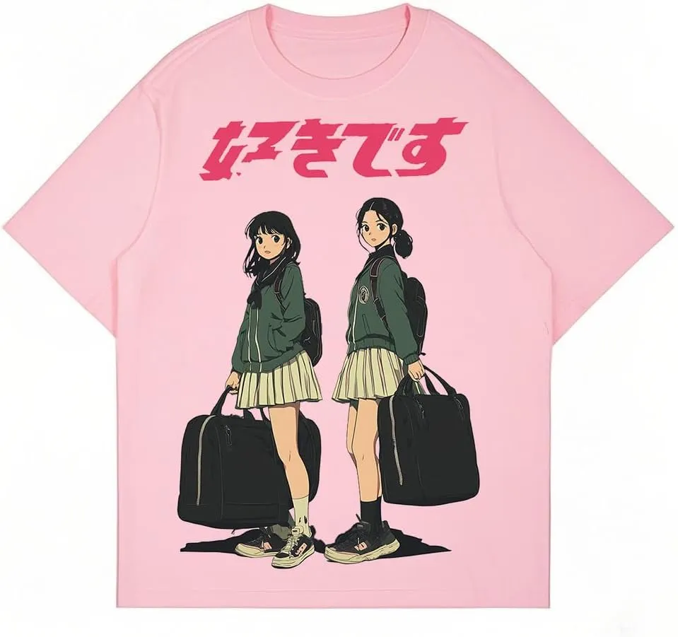 Oversized Graphic Tees Men Vintage Y2K Print Shirts Streetwear Unisex Harajuku T-Shirts
