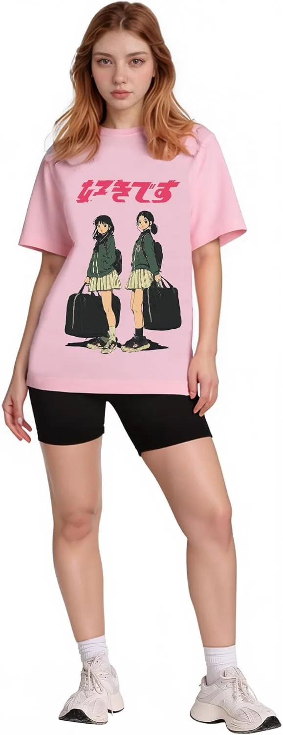 Oversized Graphic Tees Men Vintage Y2K Print Shirts Streetwear Unisex Harajuku T-Shirts